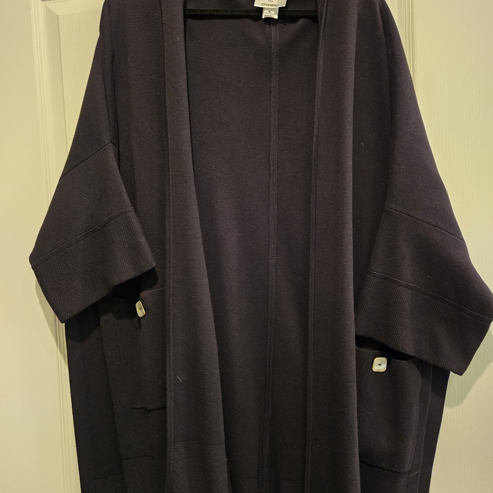 Chico's Black Textured Cardigan